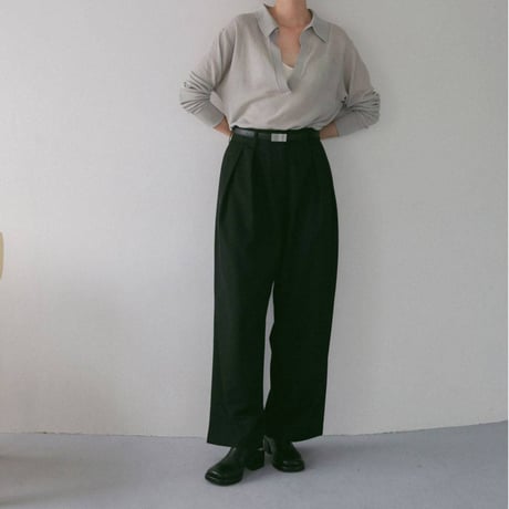 【anuke】Twill Tuck Widepants