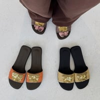 【ATELIER BRUGGE】Metal plate flat sandals　※納期3/中旬～4月中旬