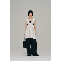 【Hella】deep Vneck gather top　※納期6月下旬～7月下旬