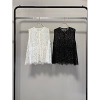 【ＭARGAUX VINTAGE】総レースノースリーブベスト　※納期3月下旬〜4月下旬