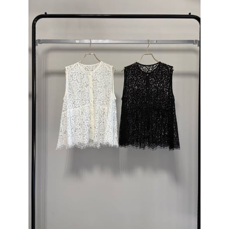 【ＭARGAUX VINTAGE】総レースノースリーブベスト　※納期3月下旬〜4月下旬