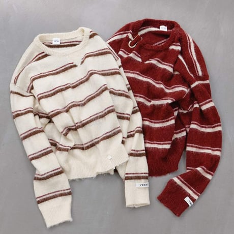 【YENN】MULTI STRIPE KNIT PO