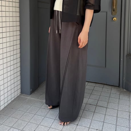 【kusukusu select】ダブルコードスウェットワイドパンツ　77638