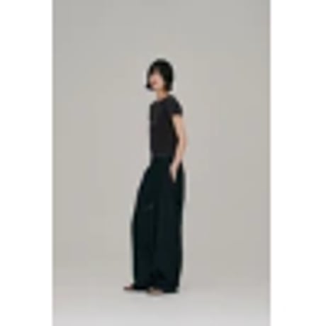 【Hella】stripe gather cocoon pants　※納期4月下旬～5月下旬