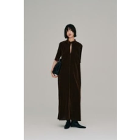 【Hella】flocked tulle keyhole dress　※納期3月下旬～4月下旬
