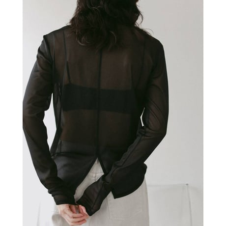 【anuke】Slit Chiffon Tops