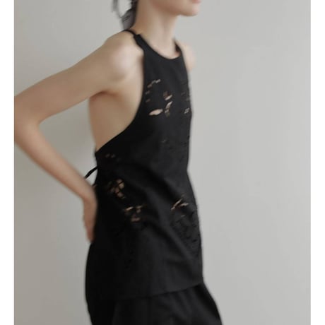 【anuke】Cutwork Lace Apron　※納期3月中旬〜4月中旬
