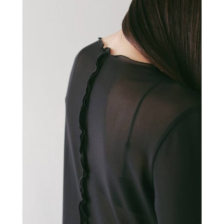 【anuke】Sheer Tulle Cardigan　※納期4月中旬〜5月中旬