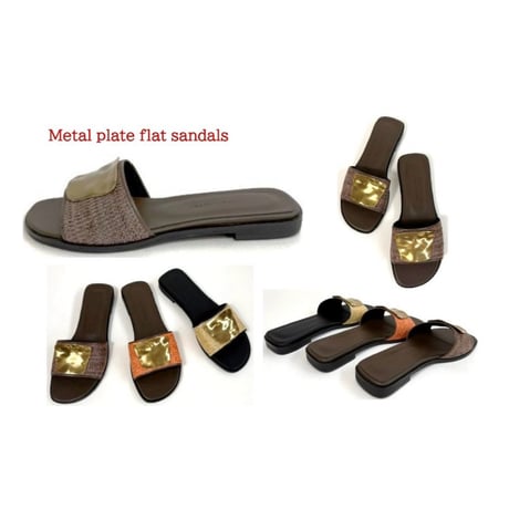 【ATELIER BRUGGE】Metal plate flat sandals　※納期3/中旬～4月中旬