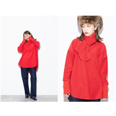 【MARGAUX VINTAGE】マフラー付き裏起毛プルオーバー