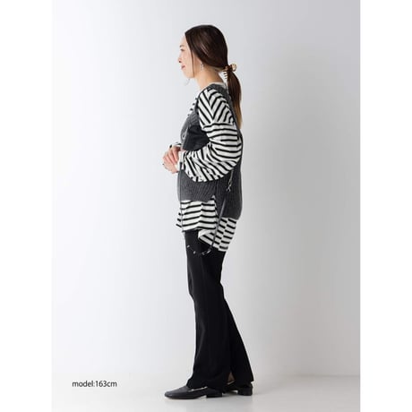 【YENN】STRIPE FORM LONG T