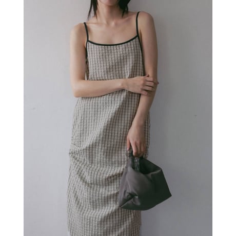 【anuke】Suckercheck Cami Onepiece　※納期5月下旬〜6月下旬