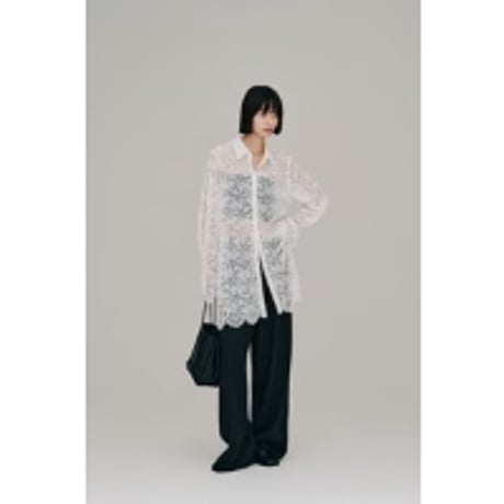 【Hella】scalloped lace shirt　※納期4月下旬～5月下旬