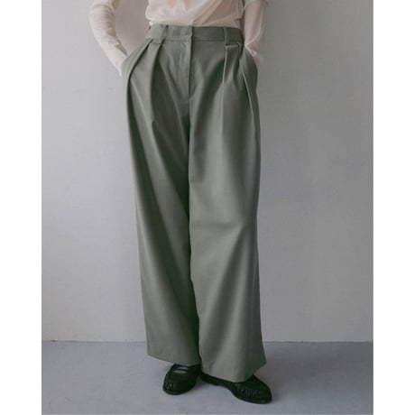 【anuke】Twill Tuck Widepants