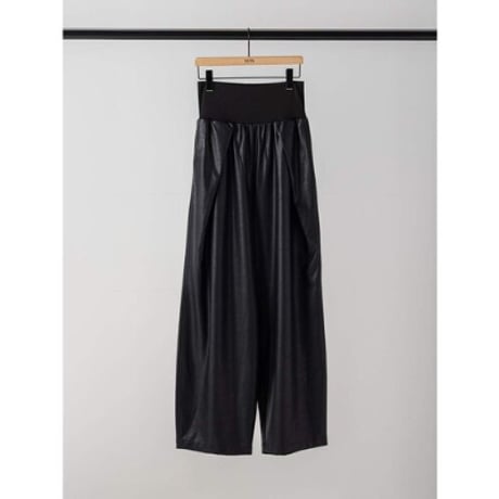 【YENN】RIB FAUX LEATHER PT
