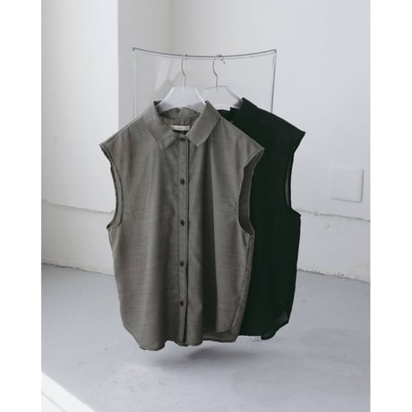 【anuke】Woolchambray Sleeveless Shirts　※納期4月中旬〜5月中旬
