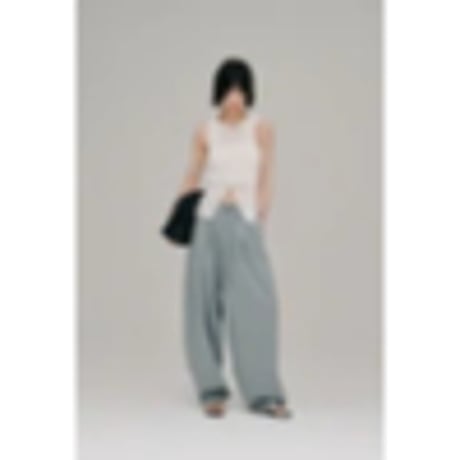 【Hella】stripe gather cocoon pants　※納期4月下旬～5月下旬