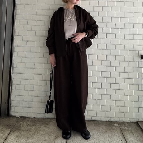 【cafune】TWEED polyester dolman shirts