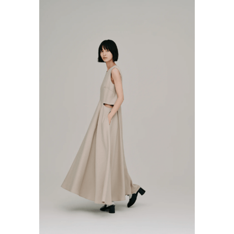 【Hella】side slash flare dress　※納期5月下旬～6月下旬