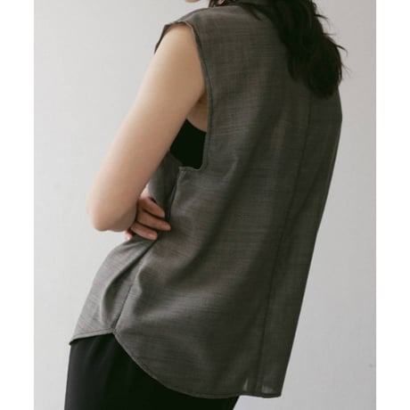 【anuke】Woolchambray Sleeveless Shirts　※納期4月中旬〜5月中旬