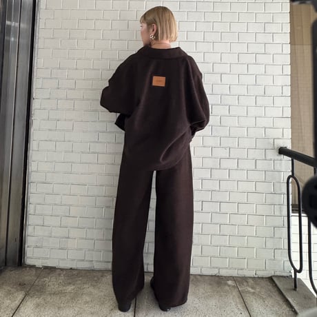 【cafune】TWEED polyester tuck pants