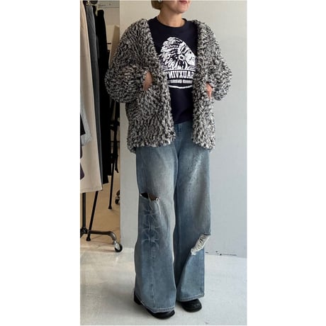 【MARGAUX VINTAGE】フェザーヤーンVカーディガン