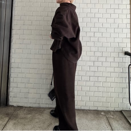 【cafune】TWEED polyester tuck pants