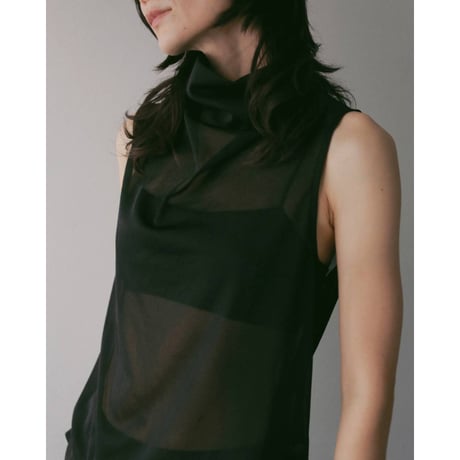 【anuke】Sleeveless Chiffon Tops　※納期4月中旬〜5月中旬