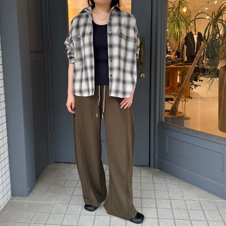【kusukusu select】ダブルコードスウェットワイドパンツ　77638