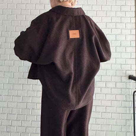 【cafune】TWEED polyester dolman shirts