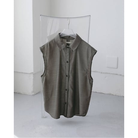 【anuke】Woolchambray Sleeveless Shirts　※納期4月中旬〜5月中旬