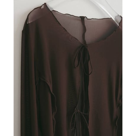 【anuke】Sheer Tulle Cardigan　※納期4月中旬〜5月中旬
