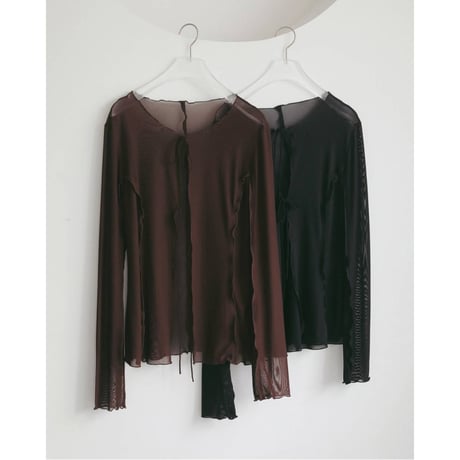 【anuke】Sheer Tulle Cardigan　※納期4月中旬〜5月中旬