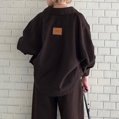 【cafune】TWEED polyester dolman shirts