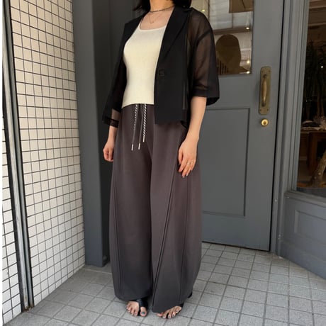 【kusukusu select】ダブルコードスウェットワイドパンツ　77638
