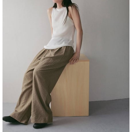 【anuke】Suckercheck Loose Pants　※納期5月上旬〜6月上旬