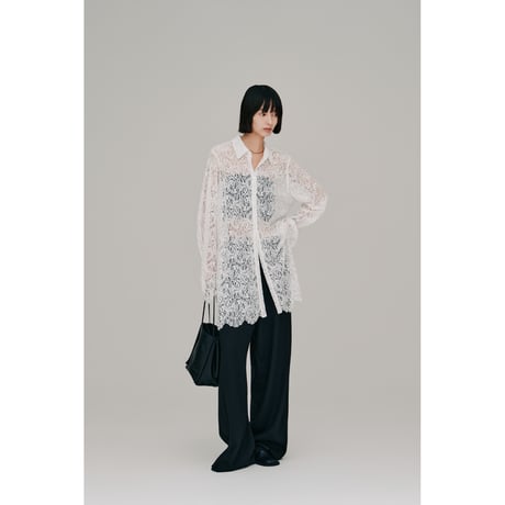 【Hella】scalloped lace shirt　※納期4月下旬～5月下旬