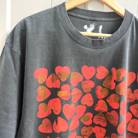 【XLsize】VINTAGE like HAND print T-shirts : 01
