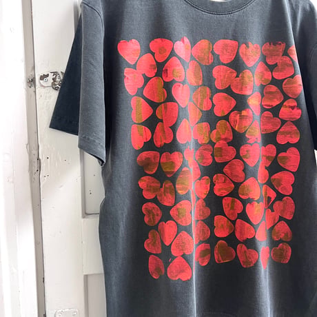 【Lsize】VINTAGE like HAND print T-shirts : 03