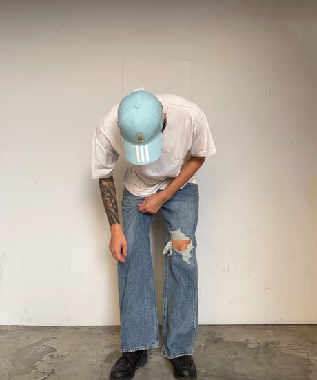 clash wide denim pants