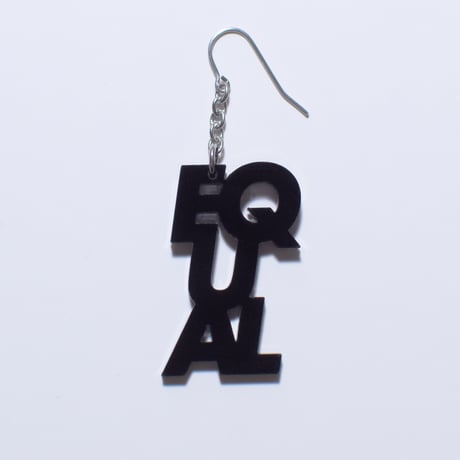 “EQUAL” earring or pierce (F.Pink / Clear / black）片耳