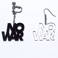 “NO WAR” earring or pierce（Black / Clear）片耳