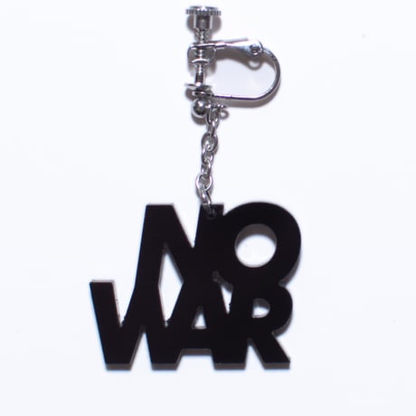 “NO WAR” earring or pierce（Black / Clear）片耳