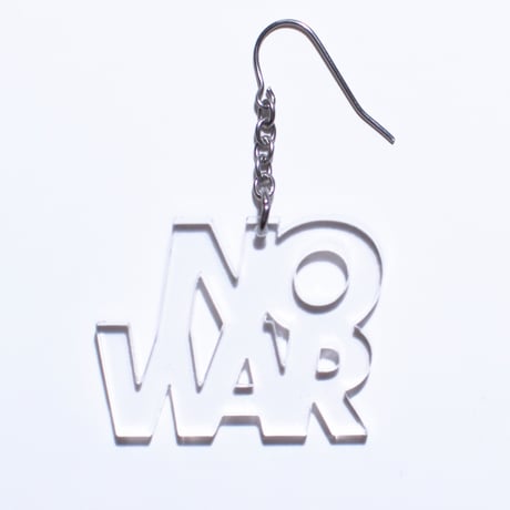 “NO WAR” earring or pierce（Black / Clear）片耳