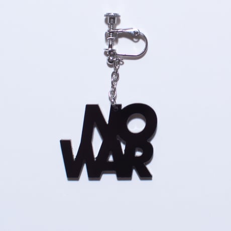 “NO WAR” earring or pierce（Black / Clear）片耳