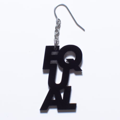 “EQUAL” earring or pierce (F.Pink / Clear / black）片耳