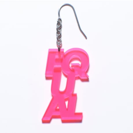 “EQUAL” earring or pierce (F.Pink / Clear / black）片耳