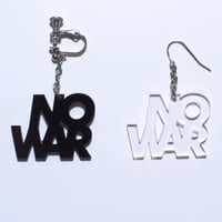 “NO WAR” earring or pierce（Black / Clear）片耳