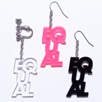 “EQUAL” earring or pierce (F.Pink / Clear / black）片耳