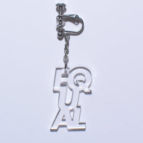 “EQUAL” earring or pierce (F.Pink / Clear / black）片耳